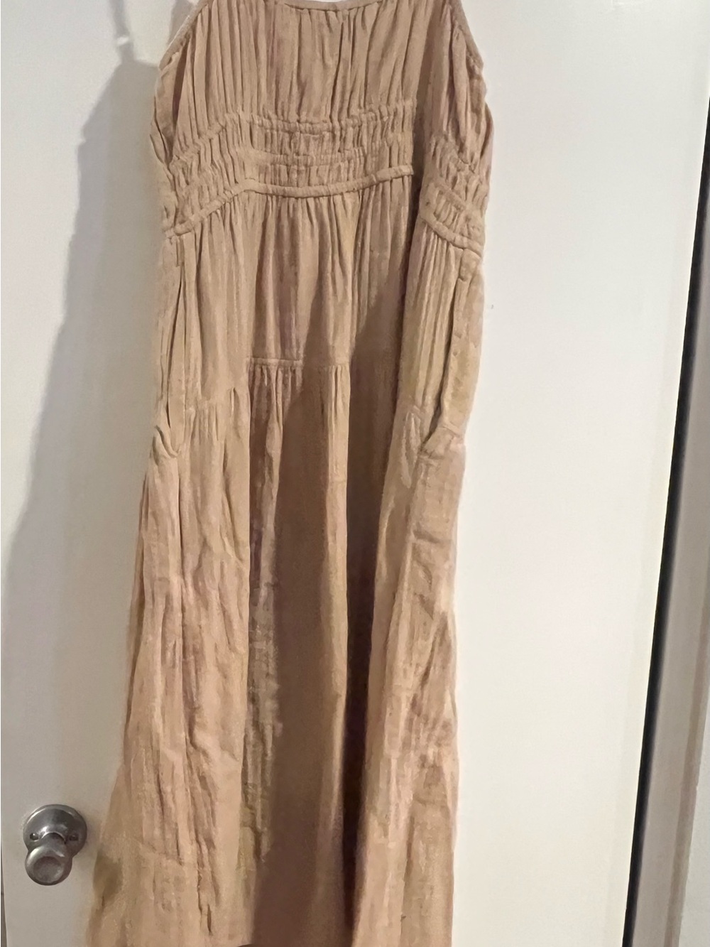 Boho Tiered Maxi Dress in Dusty Beige - Picture 3 of 3